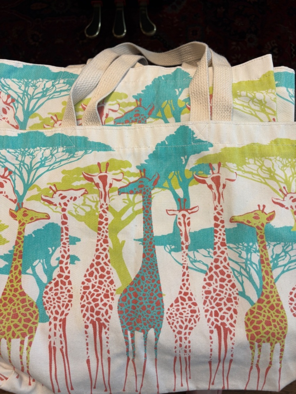2 Cloth Totes Color Giraffe Design - Picture 5 of 6